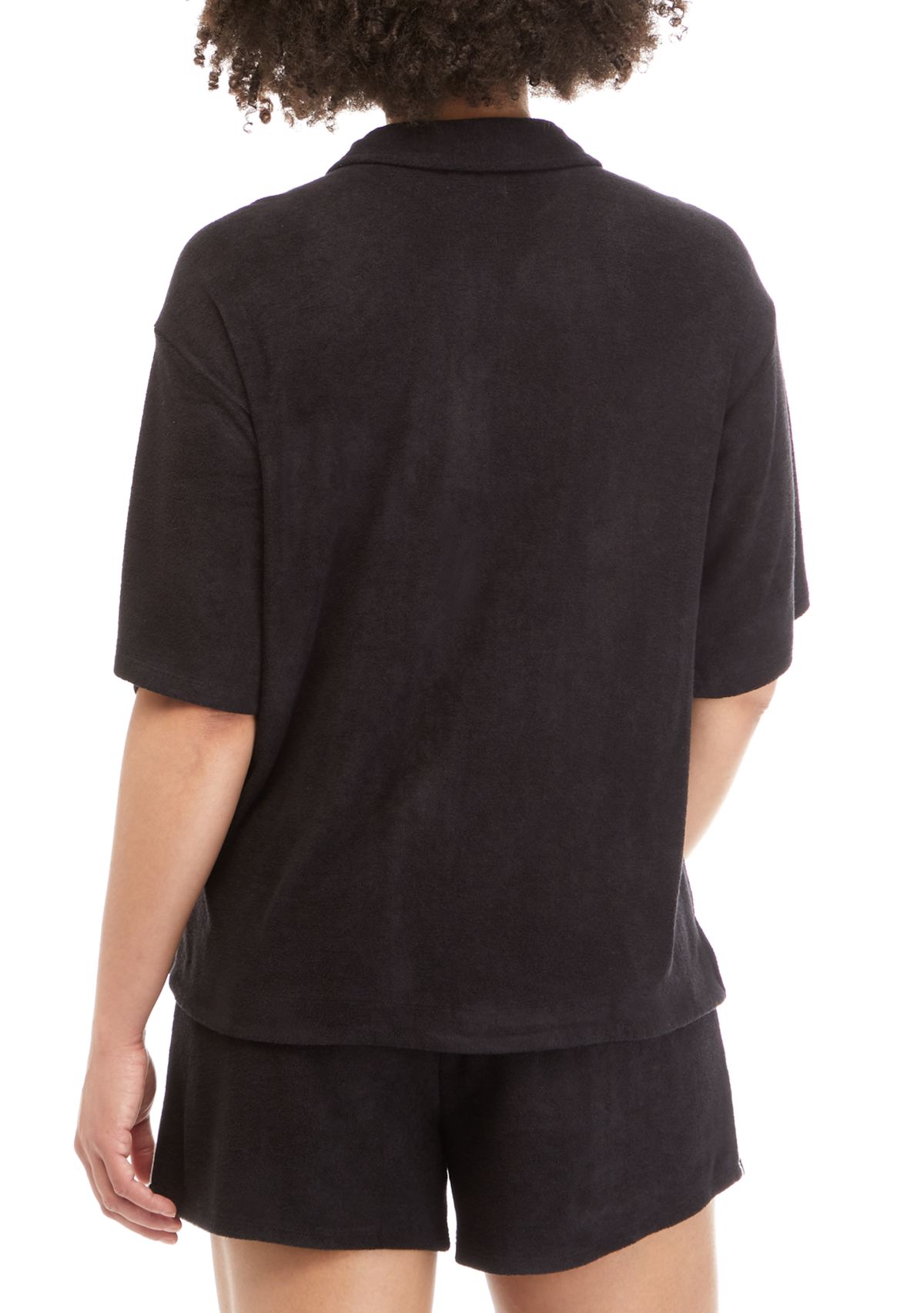 Juniors Terry Button Down Shirt 