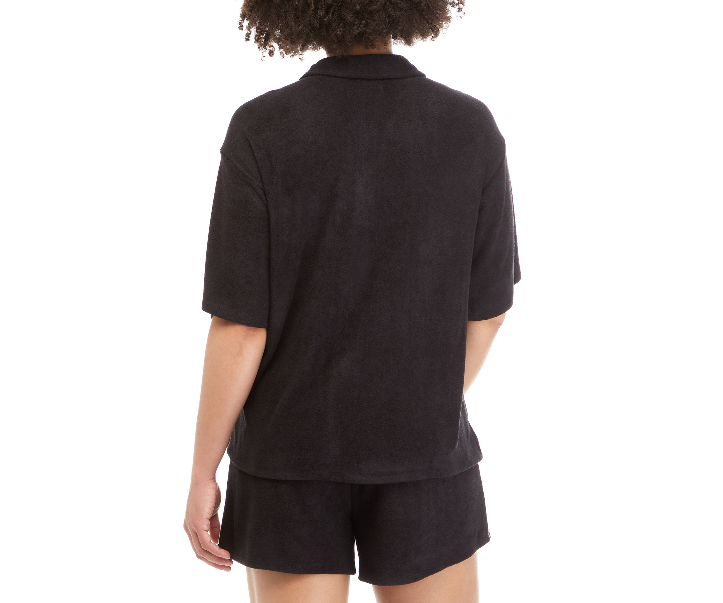 Juniors Terry Button Down Shirt 