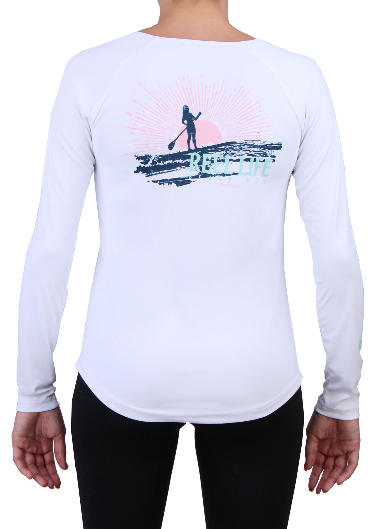 Womens Long Sleeve Sunset Paddleboard Performance T-Shirt 