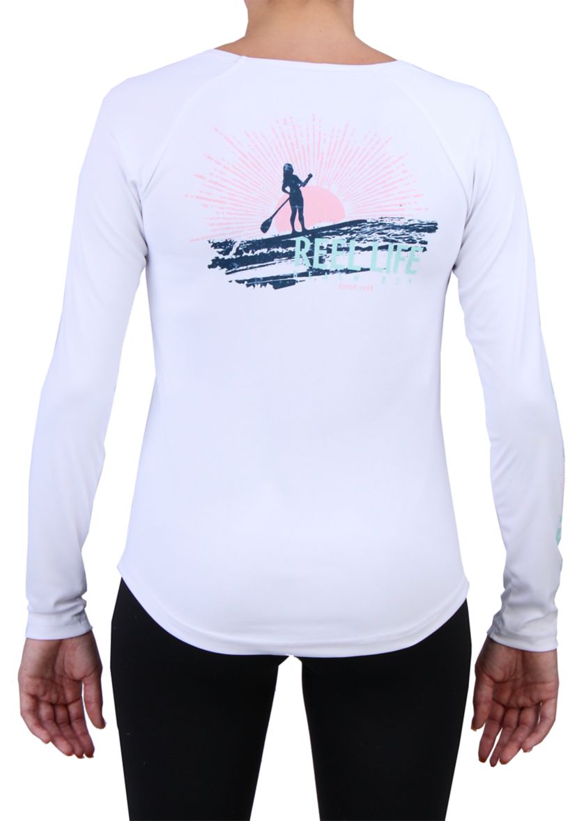 Womens Long Sleeve Sunset Paddleboard Performance T-Shirt 
