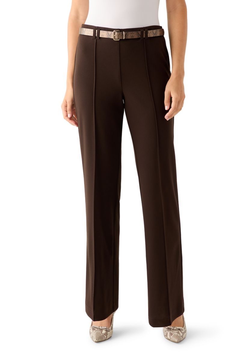 Womens Belted Wide Leg Pants