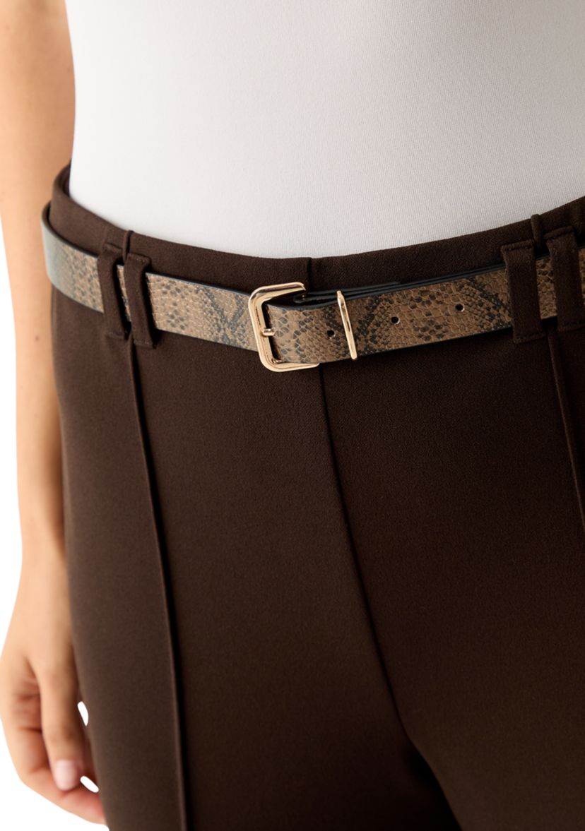 Womens Belted Wide Leg Pants