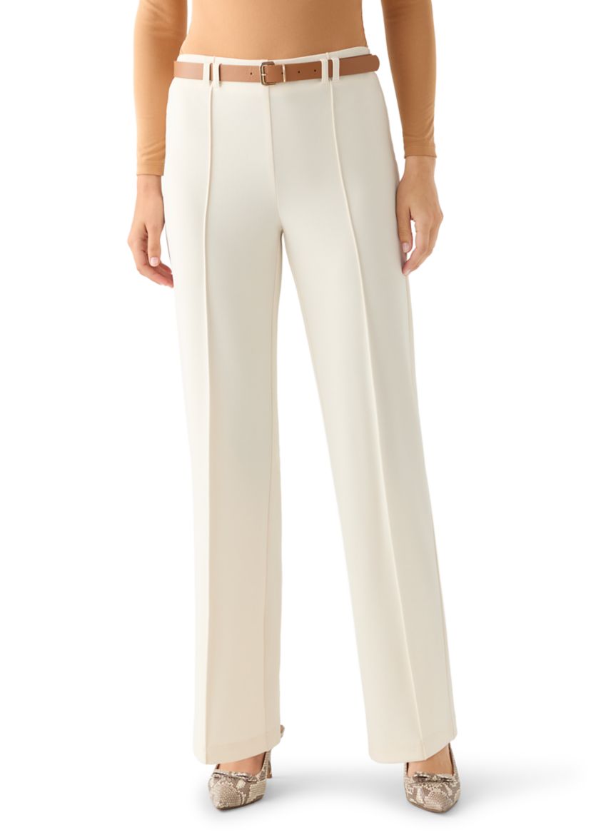 Womens Belted Wide Leg Pants