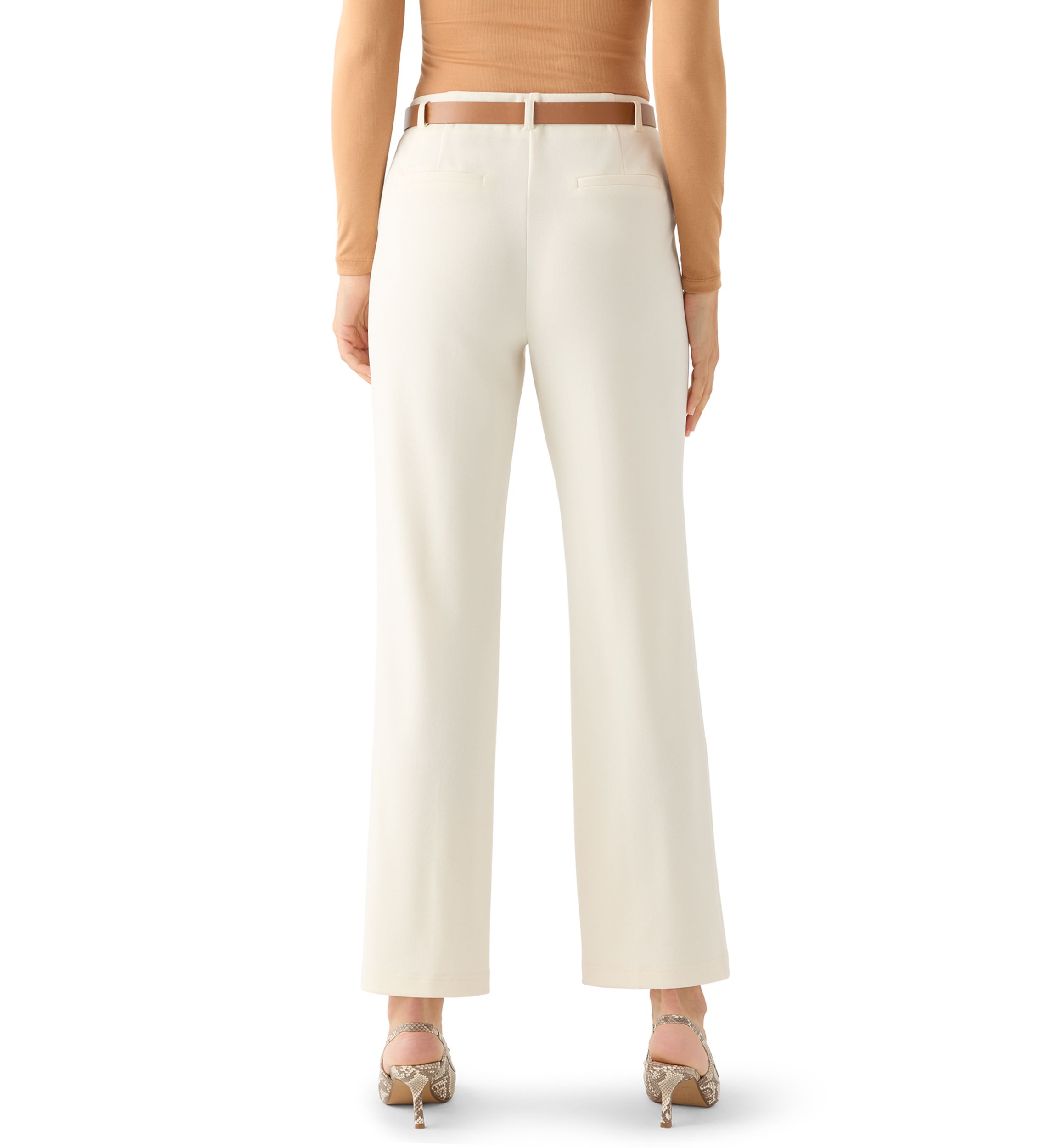 Womens Belted Wide Leg Pants