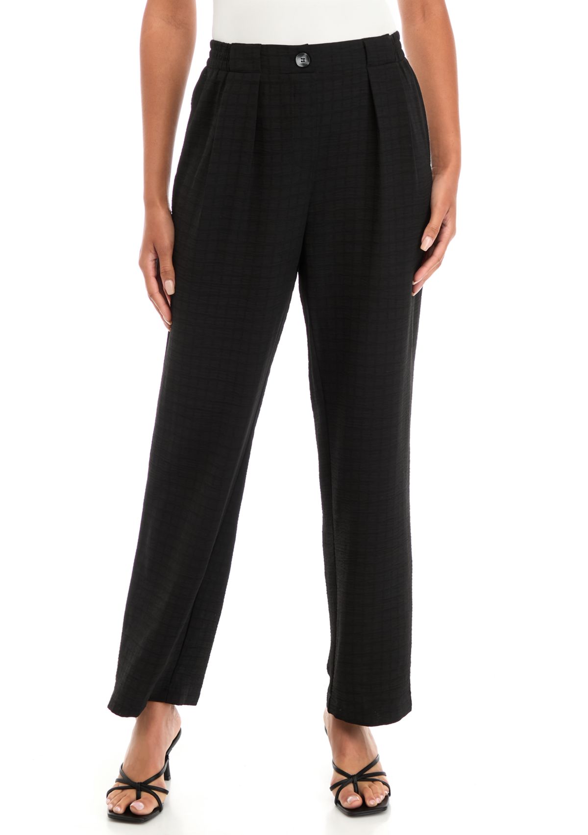 Womens Pull On Wide Leg Pants with Pleats