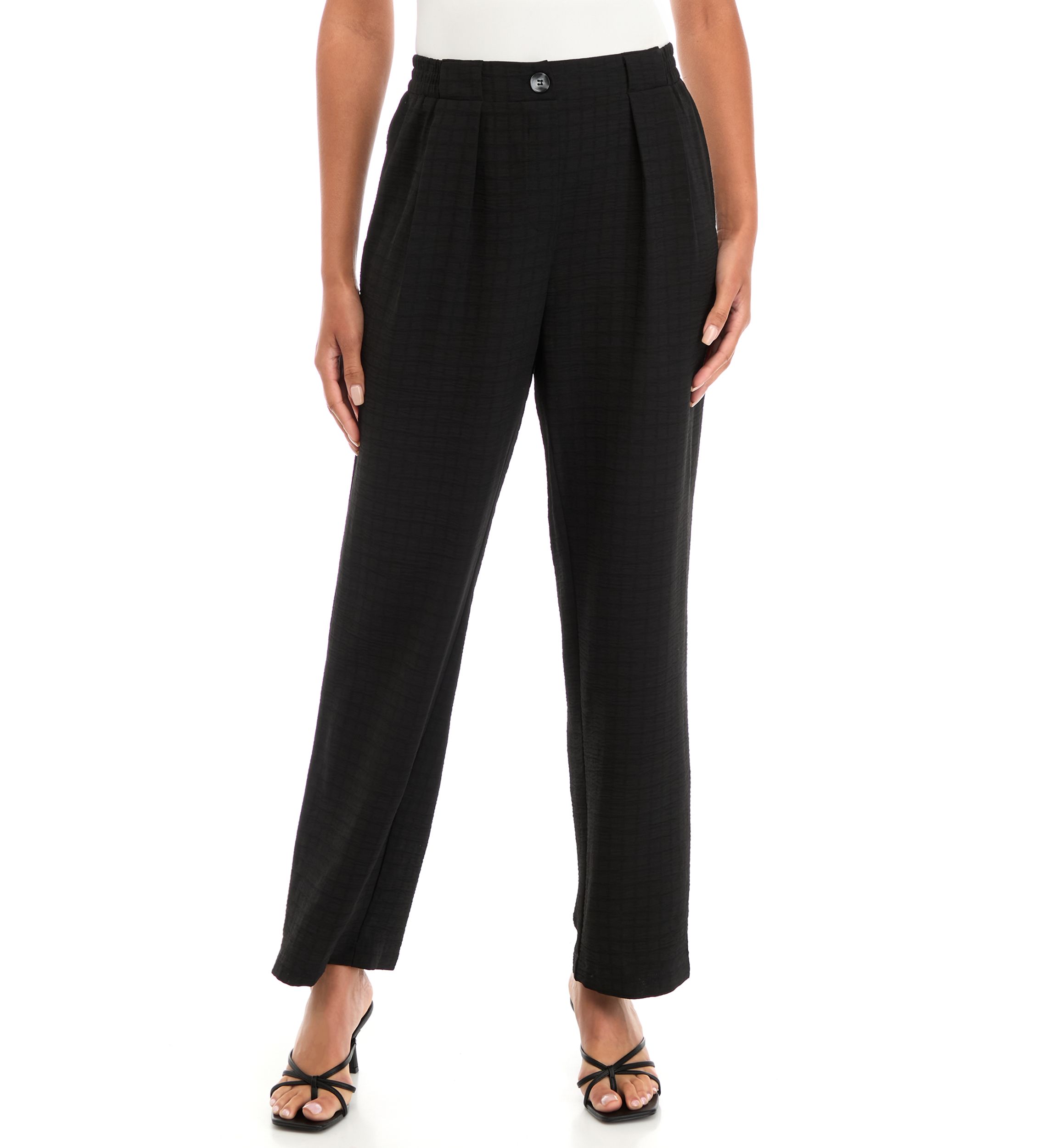 Womens Pull On Wide Leg Pants with Pleats