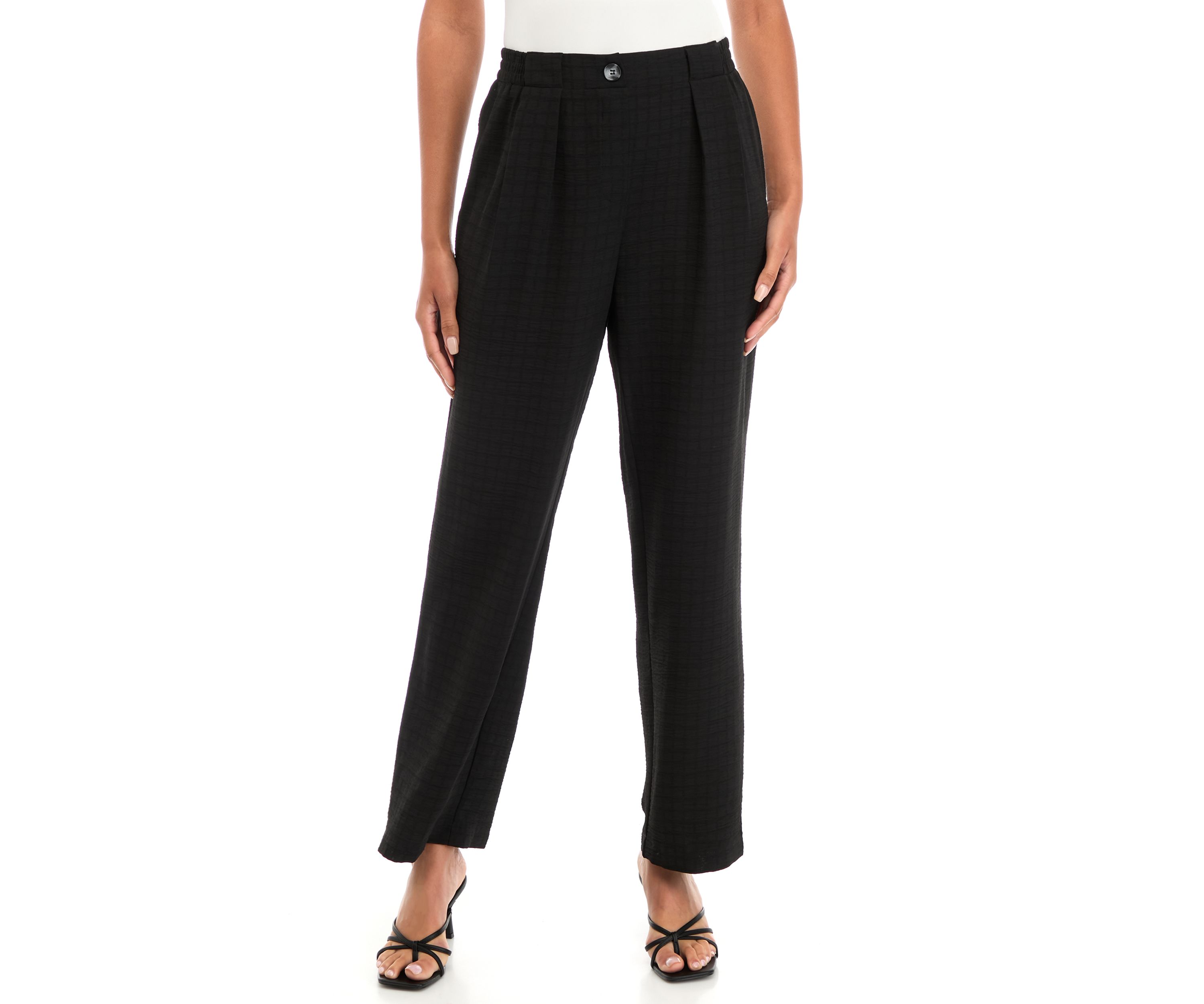 Womens Pull On Wide Leg Pants with Pleats