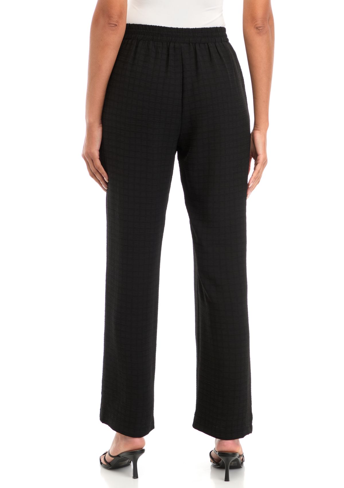 Womens Pull On Wide Leg Pants with Pleats