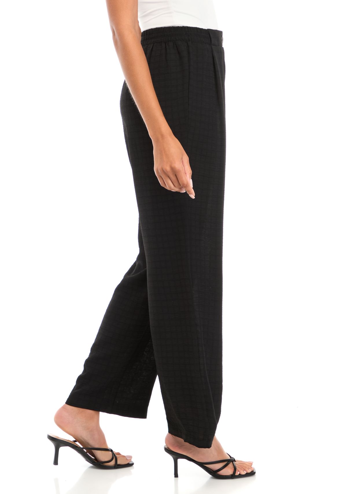 Womens Pull On Wide Leg Pants with Pleats