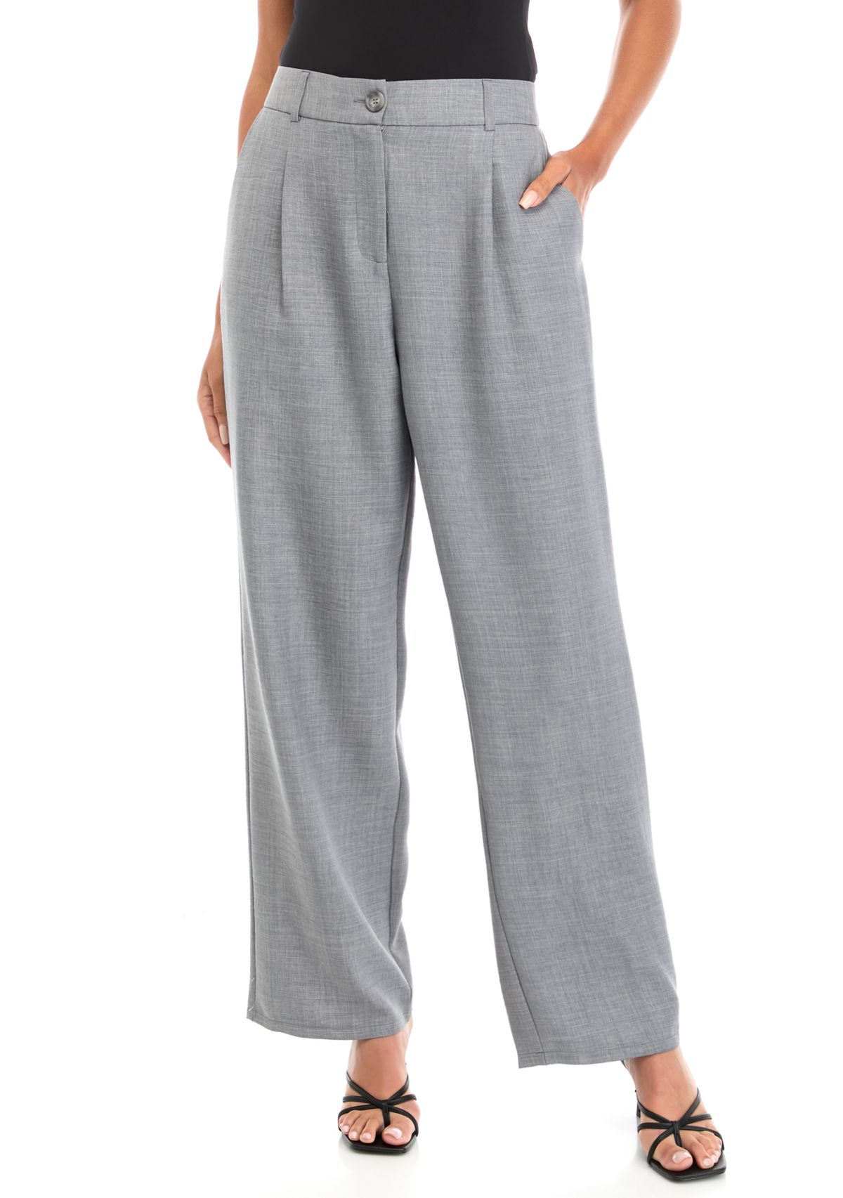 Womens Constructed Wide Leg Pants with Front Pleats