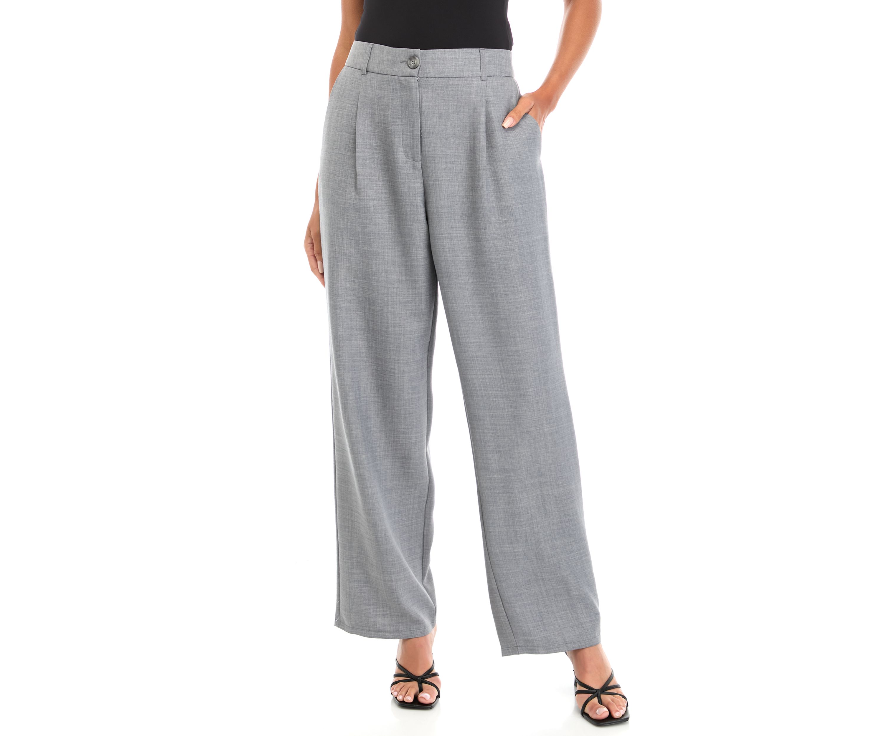 Womens Constructed Wide Leg Pants with Front Pleats