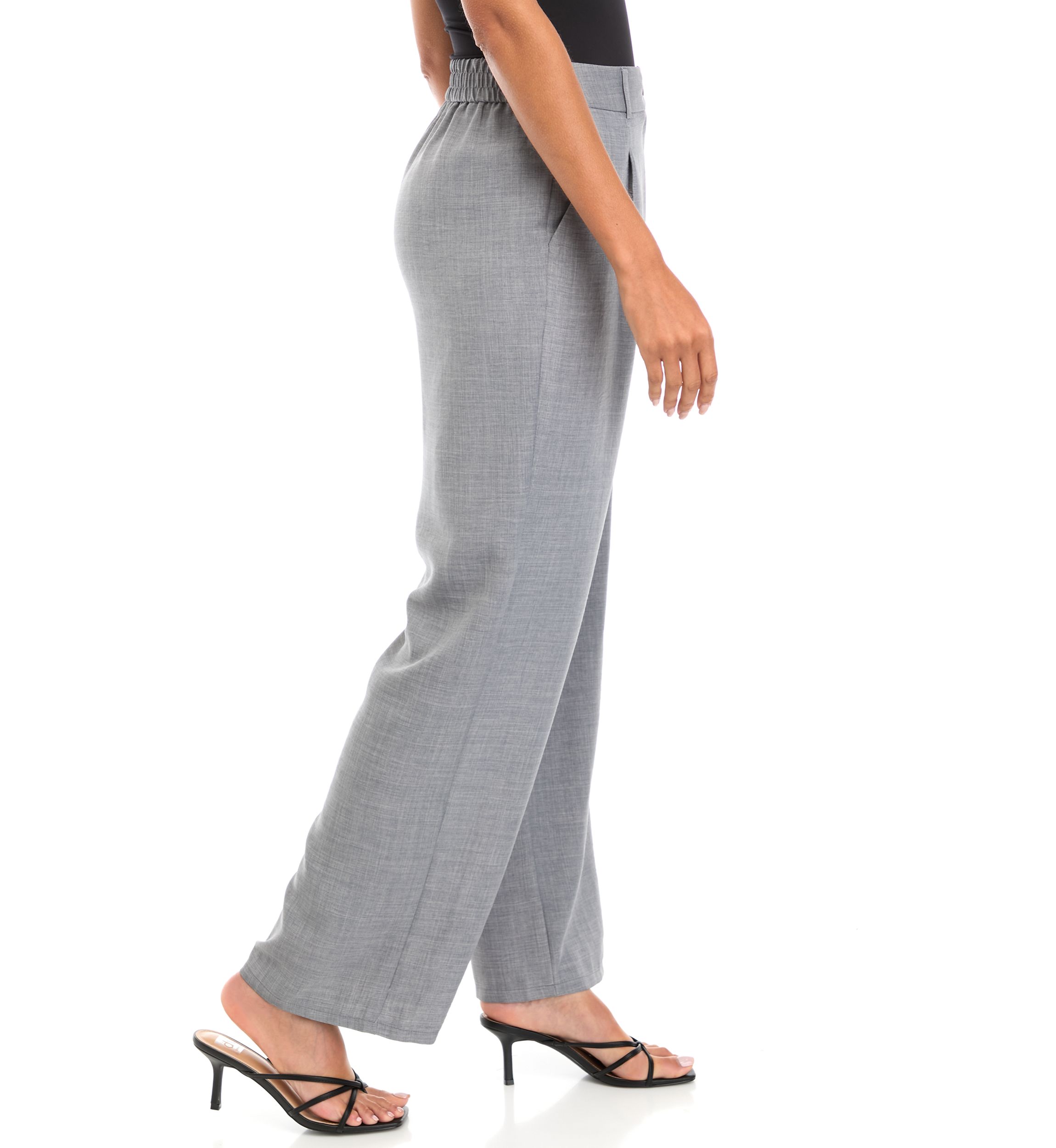 Womens Constructed Wide Leg Pants with Front Pleats