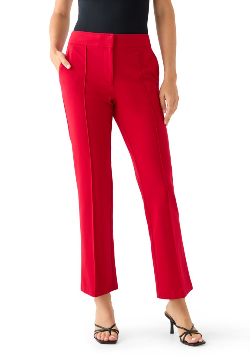 Womens Wide Leg Seamed Ponte Trousers