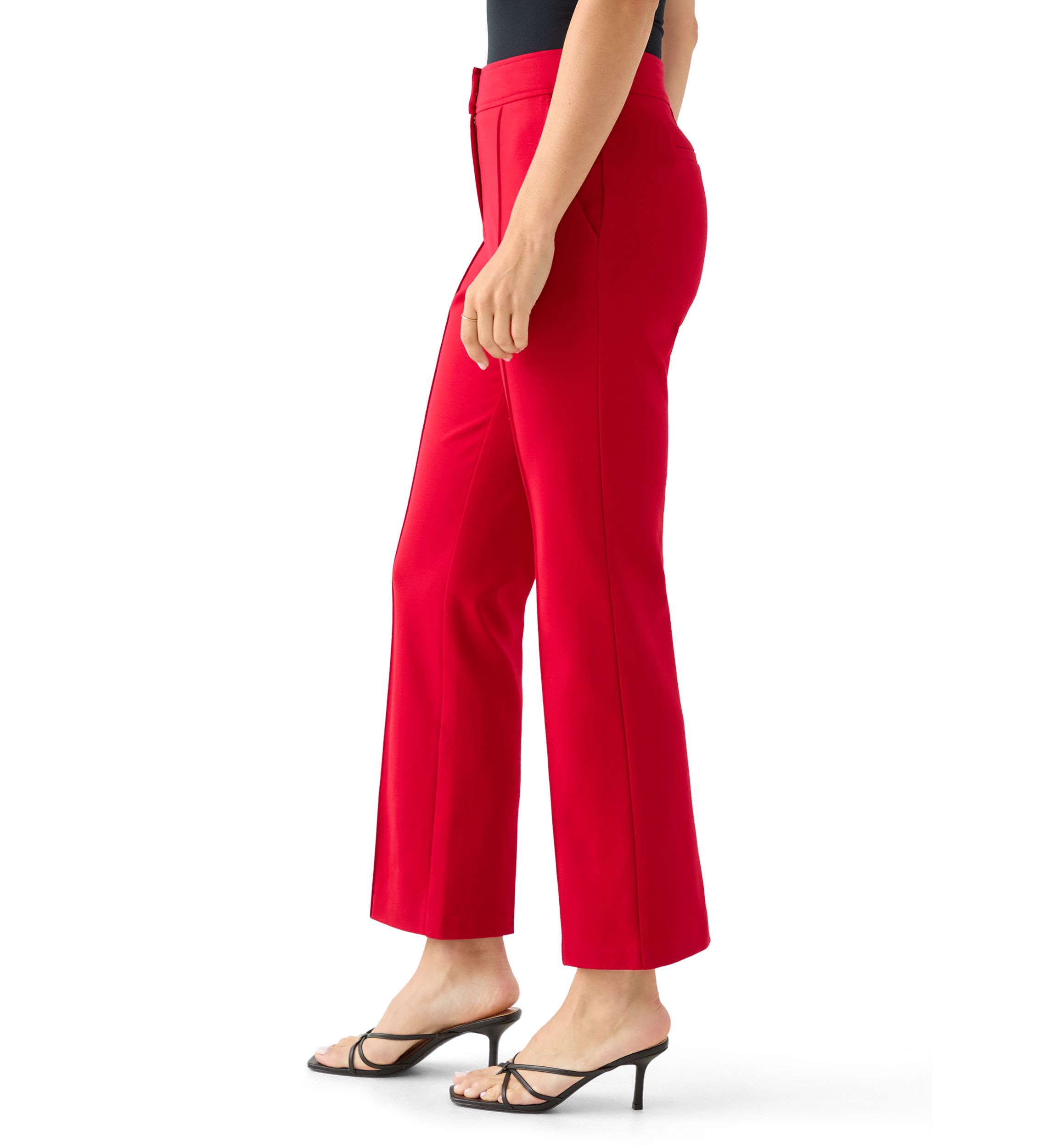 Womens Wide Leg Seamed Ponte Trousers