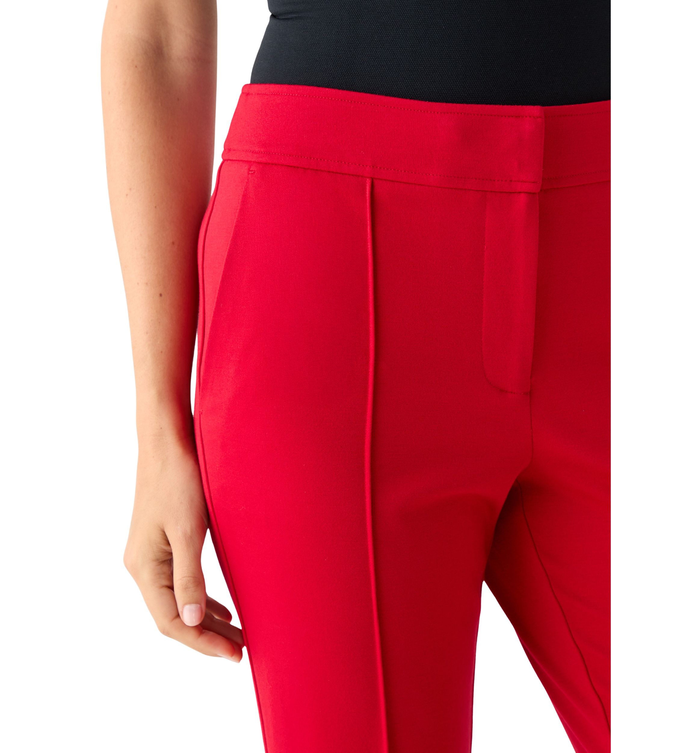 Womens Wide Leg Seamed Ponte Trousers