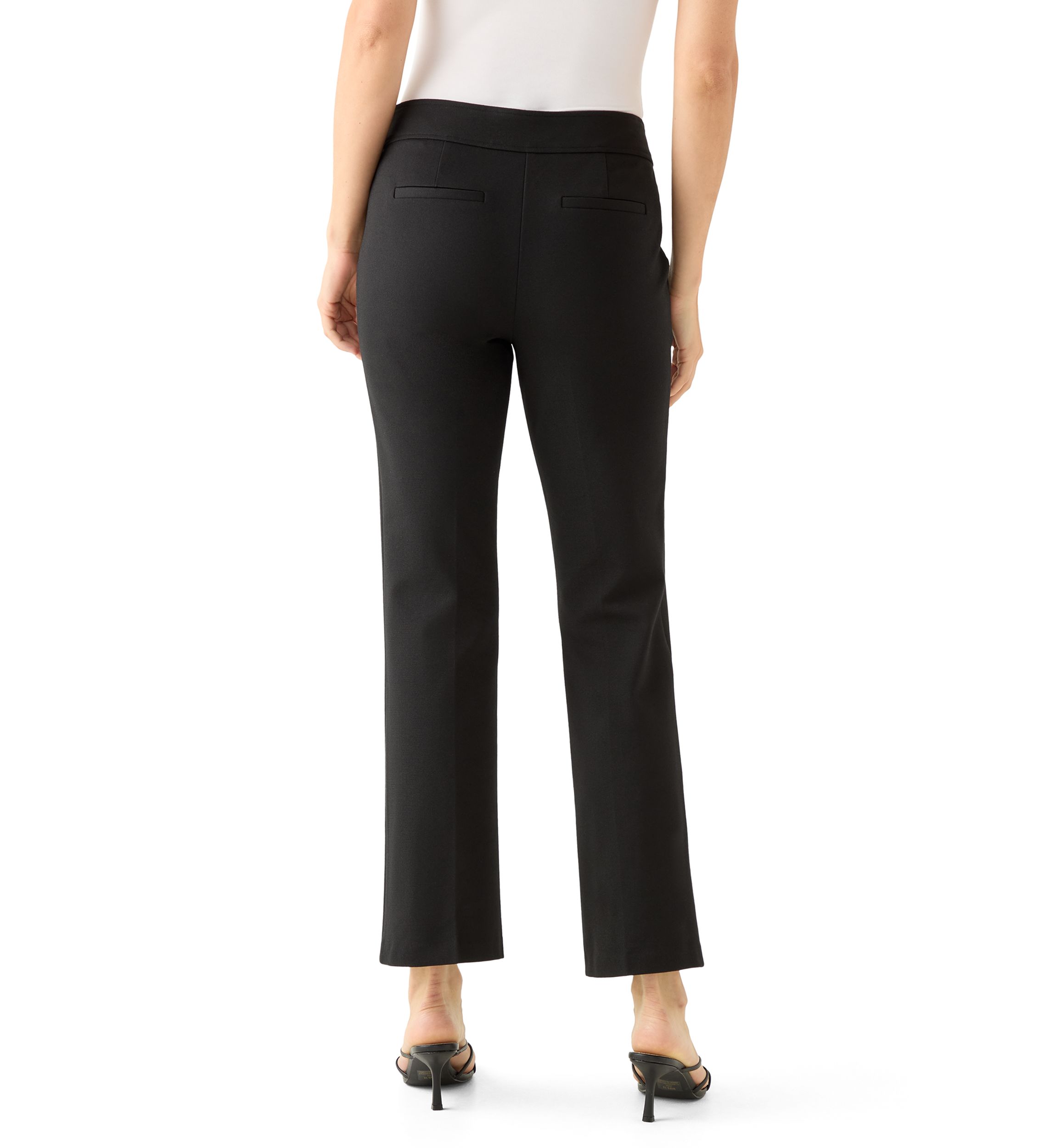 Womens Wide Leg Seamed Ponte Pants 