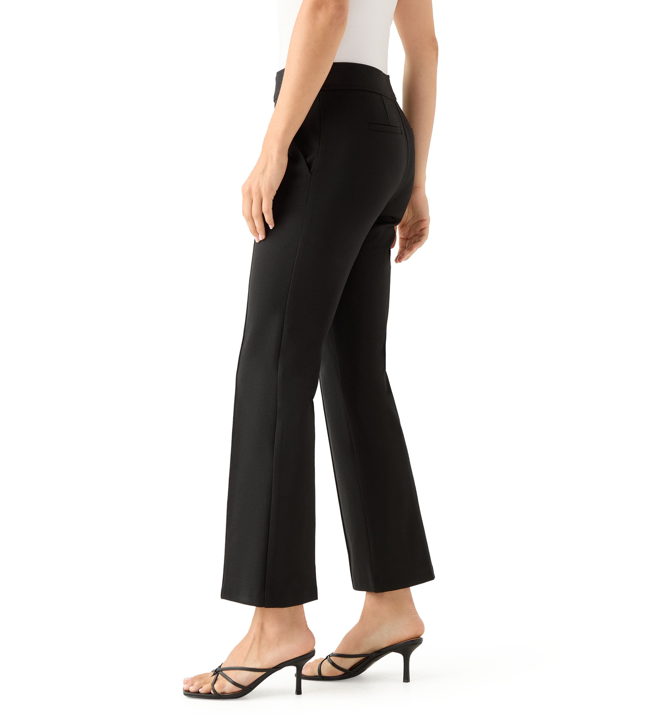 Womens Wide Leg Seamed Ponte Pants 