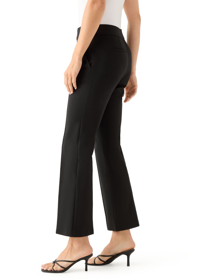 Womens Wide Leg Seamed Ponte Pants 