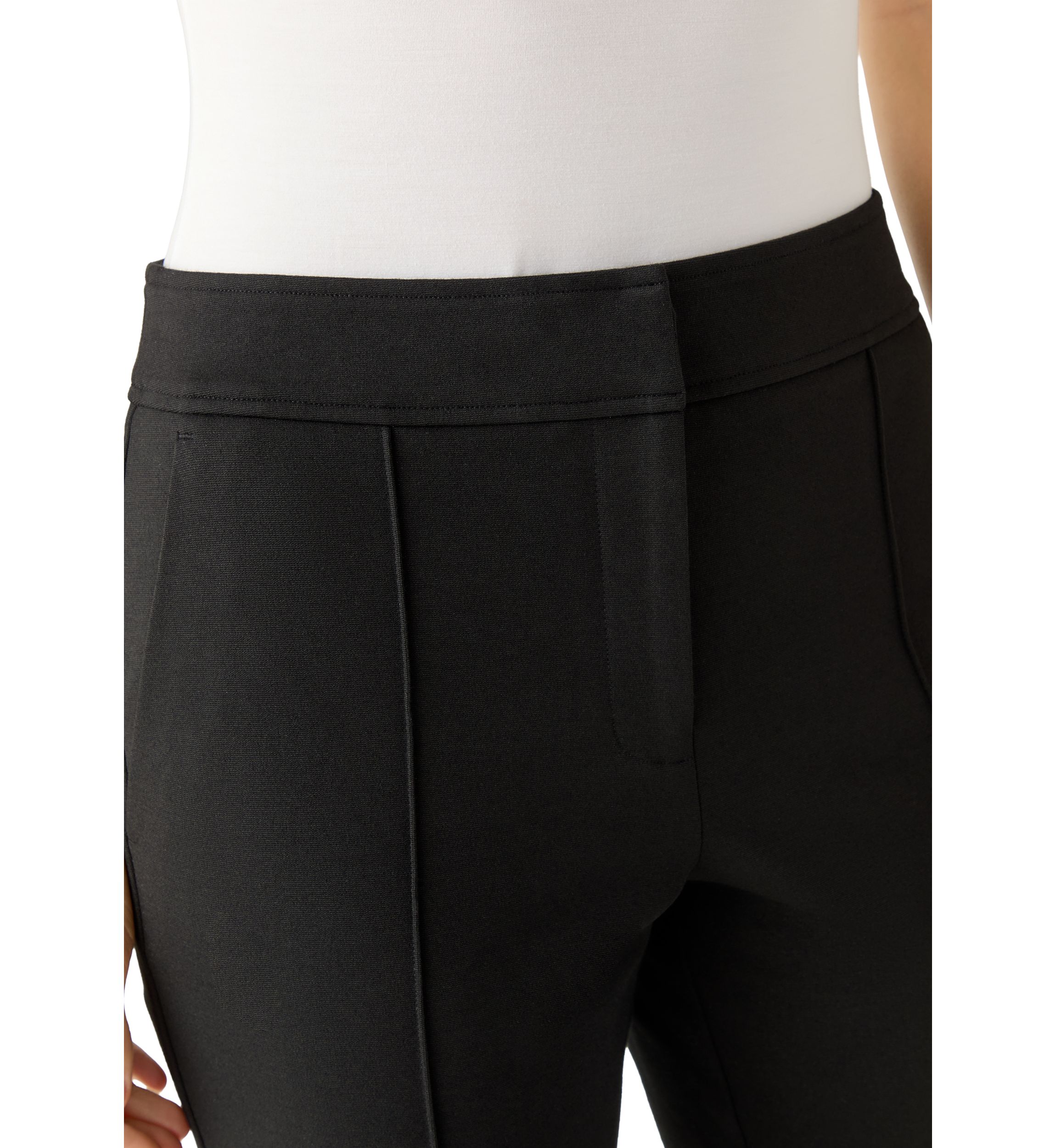 Womens Wide Leg Seamed Ponte Pants 
