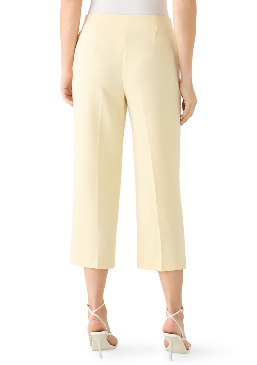 SOHO WHITE Women's Wide Leg Zip Front Cropped Pants | Belk