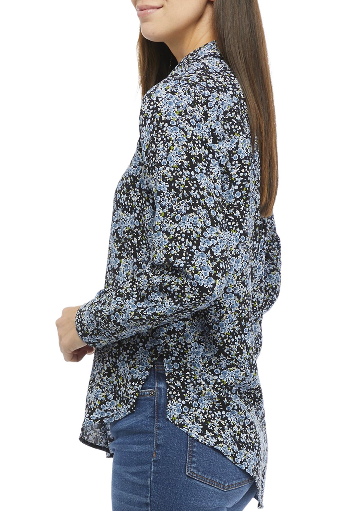Womens Floral Button Down Shirt 