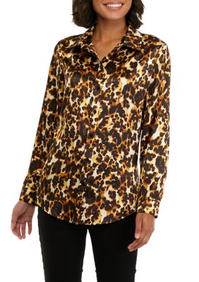 Bobbie Brooks Women's Love Printed V-Neck Button Style Thermal Shirt