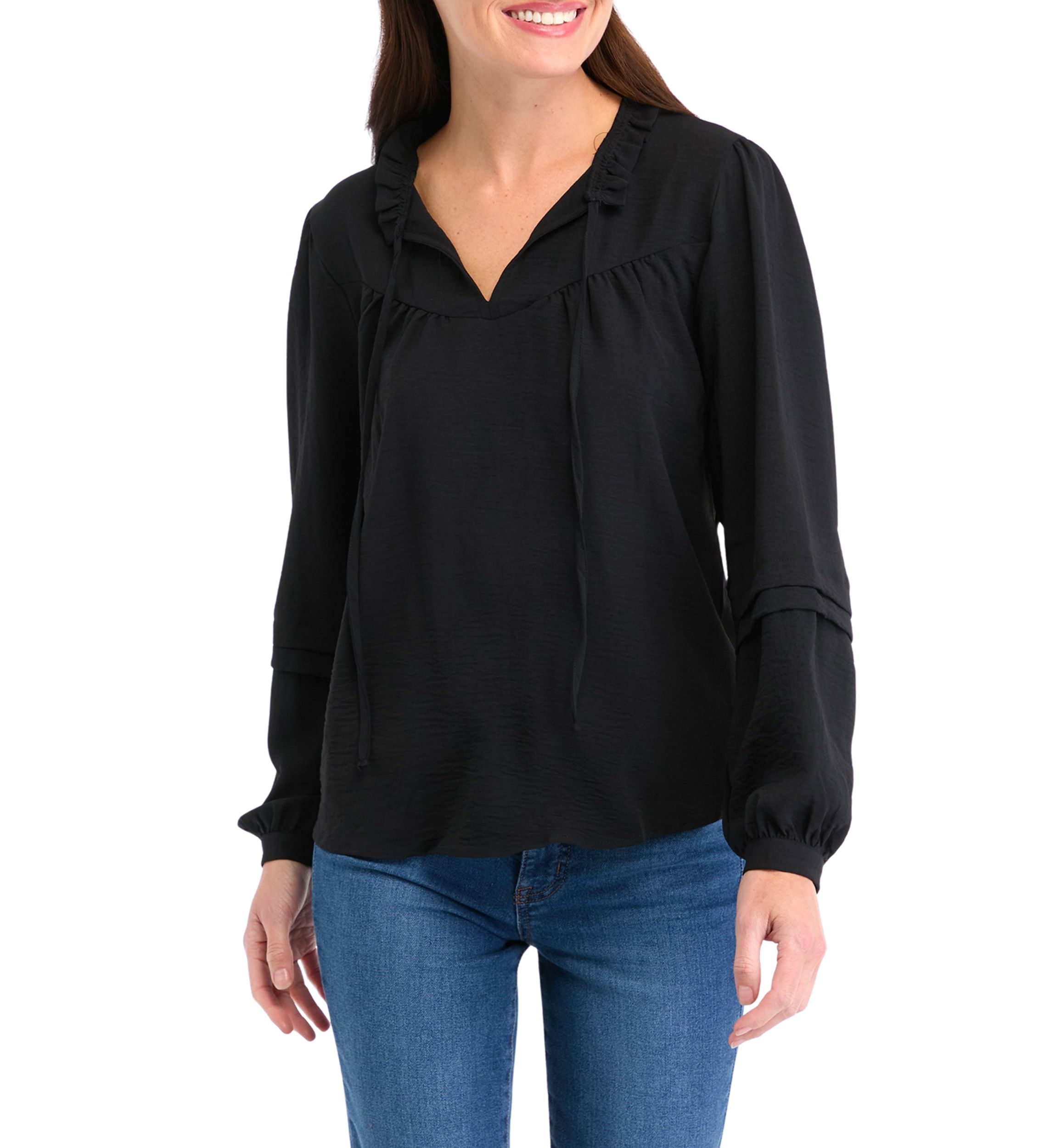 Womens Long Sleeve Peasant Blouse