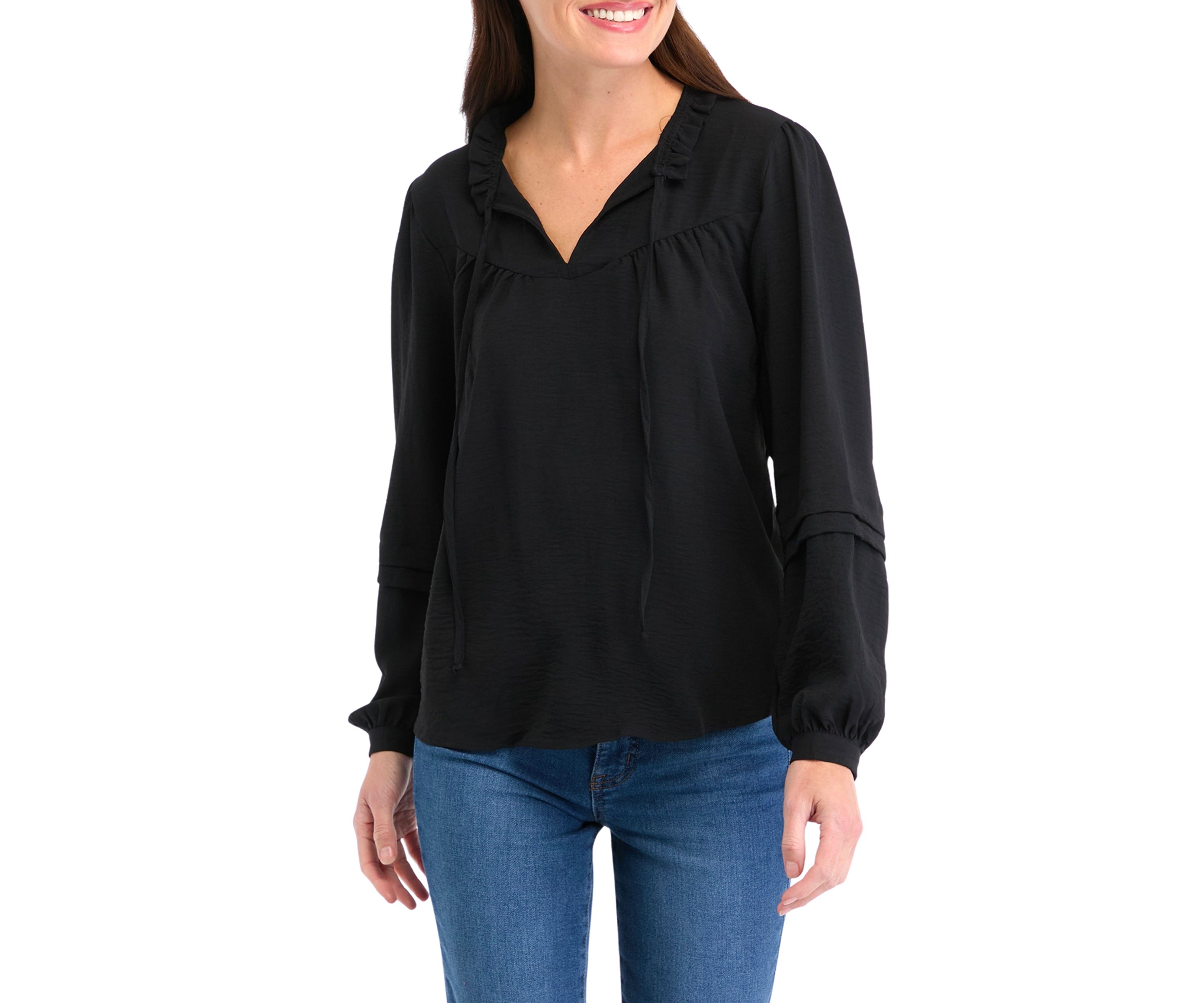 Womens Long Sleeve Peasant Blouse