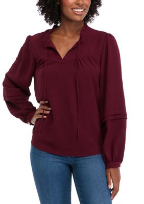 floral & ivy Women's Long Sleeve Peasant Blouse | belk