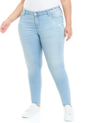 TRUE CRAFT Women's Plus Size Mid Rise Skinny Jeans, 24W