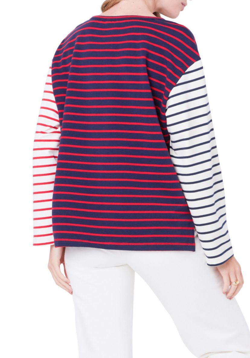 Striped Color Block Long Sleeve Tee