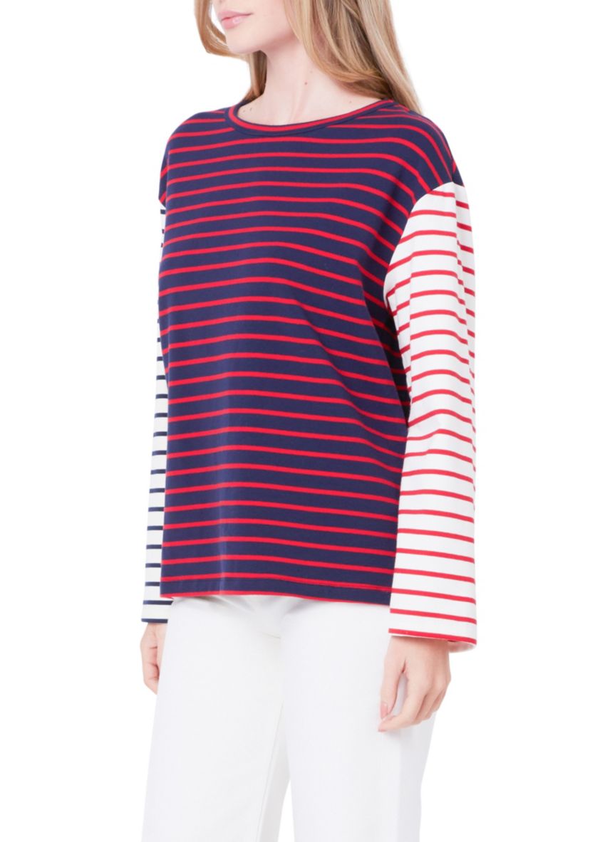 Striped Color Block Long Sleeve Tee