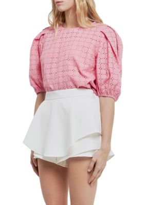 Eyelet Puff Sleeve Top