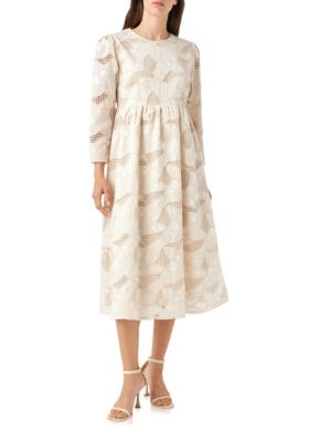 ENGLISH FACTORY Embroidered Lace Midi Dress | belk