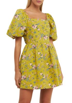 ENGLISH FACTORY Women's Floral Back Cutout Mini Dress, Large
