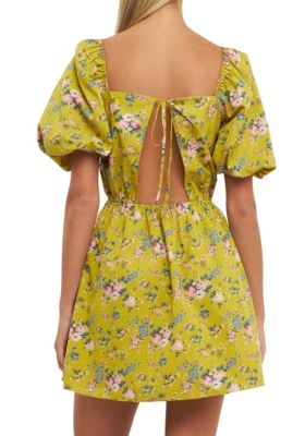 Floral Back Cutout Mini Dress