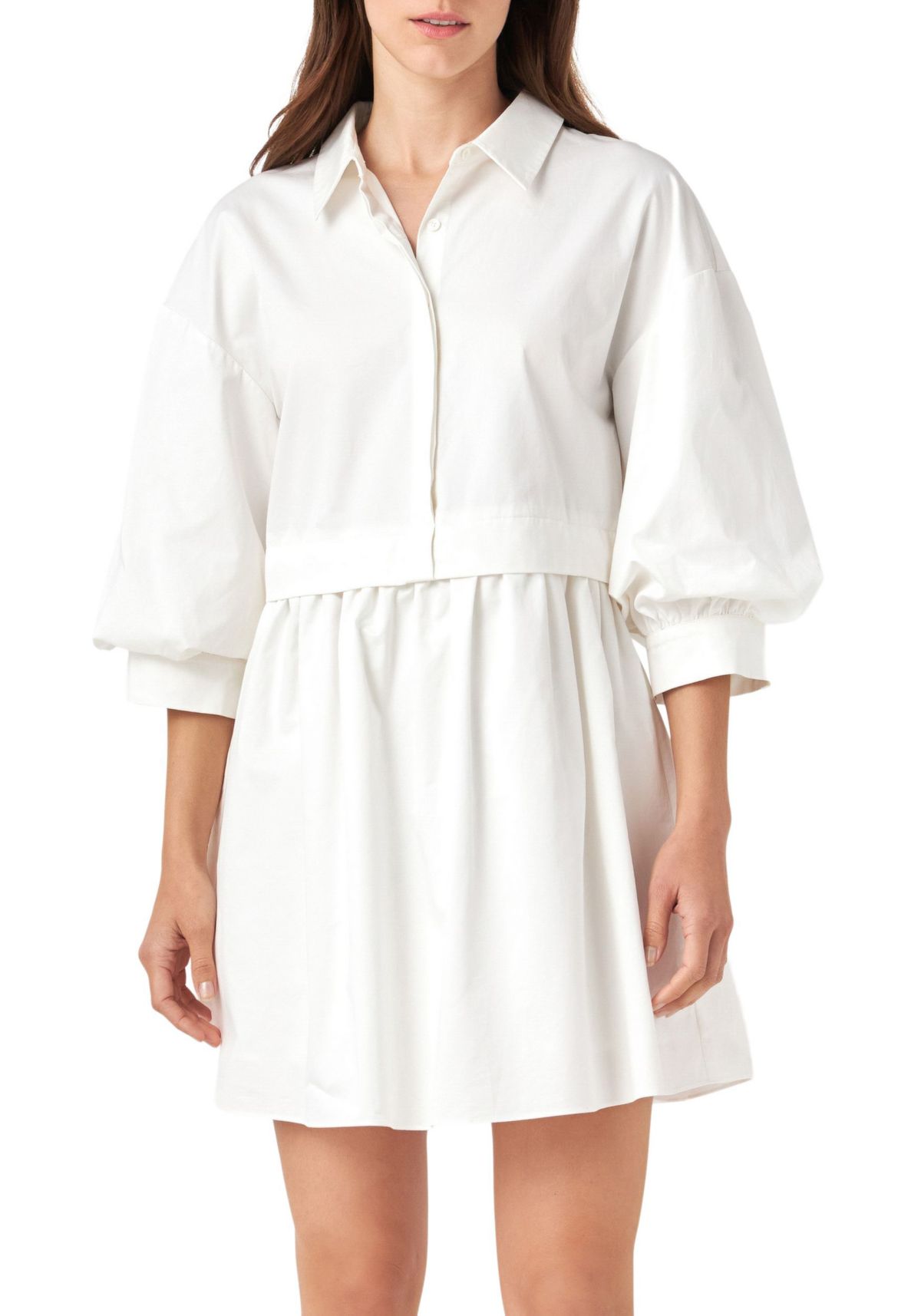 Puff Sleeve Shirt Dress