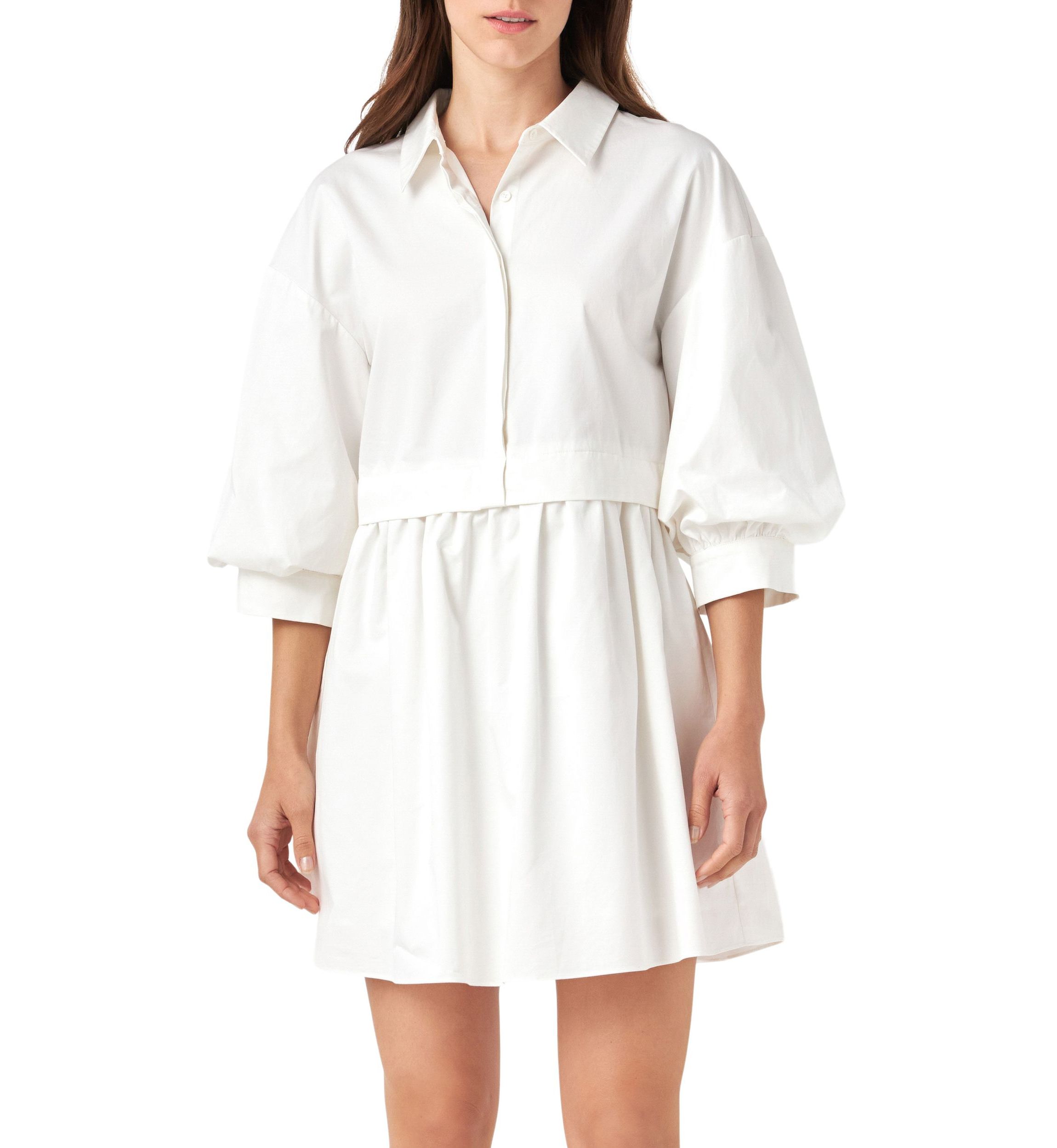 Puff Sleeve Shirt Dress