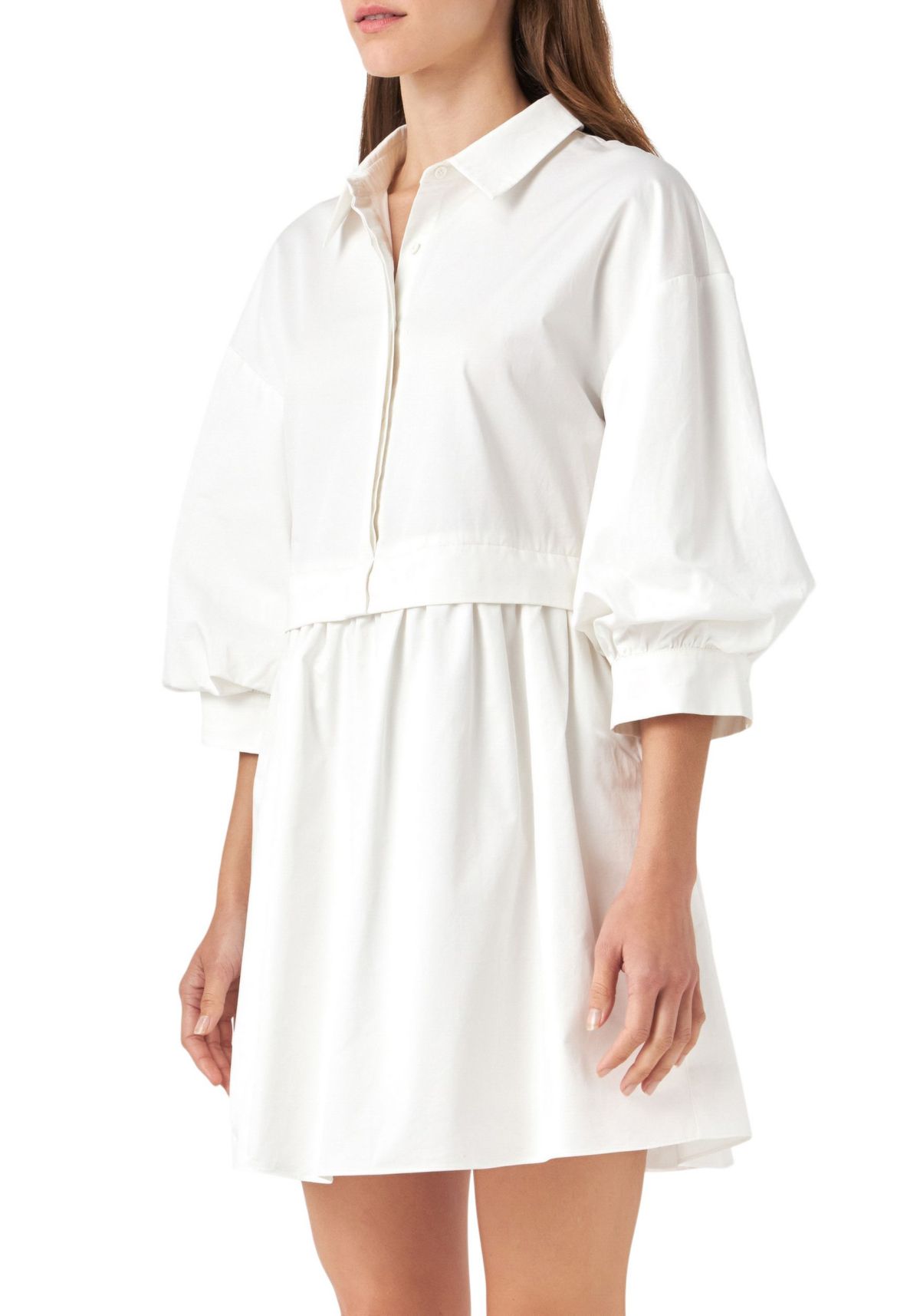 Puff Sleeve Shirt Dress