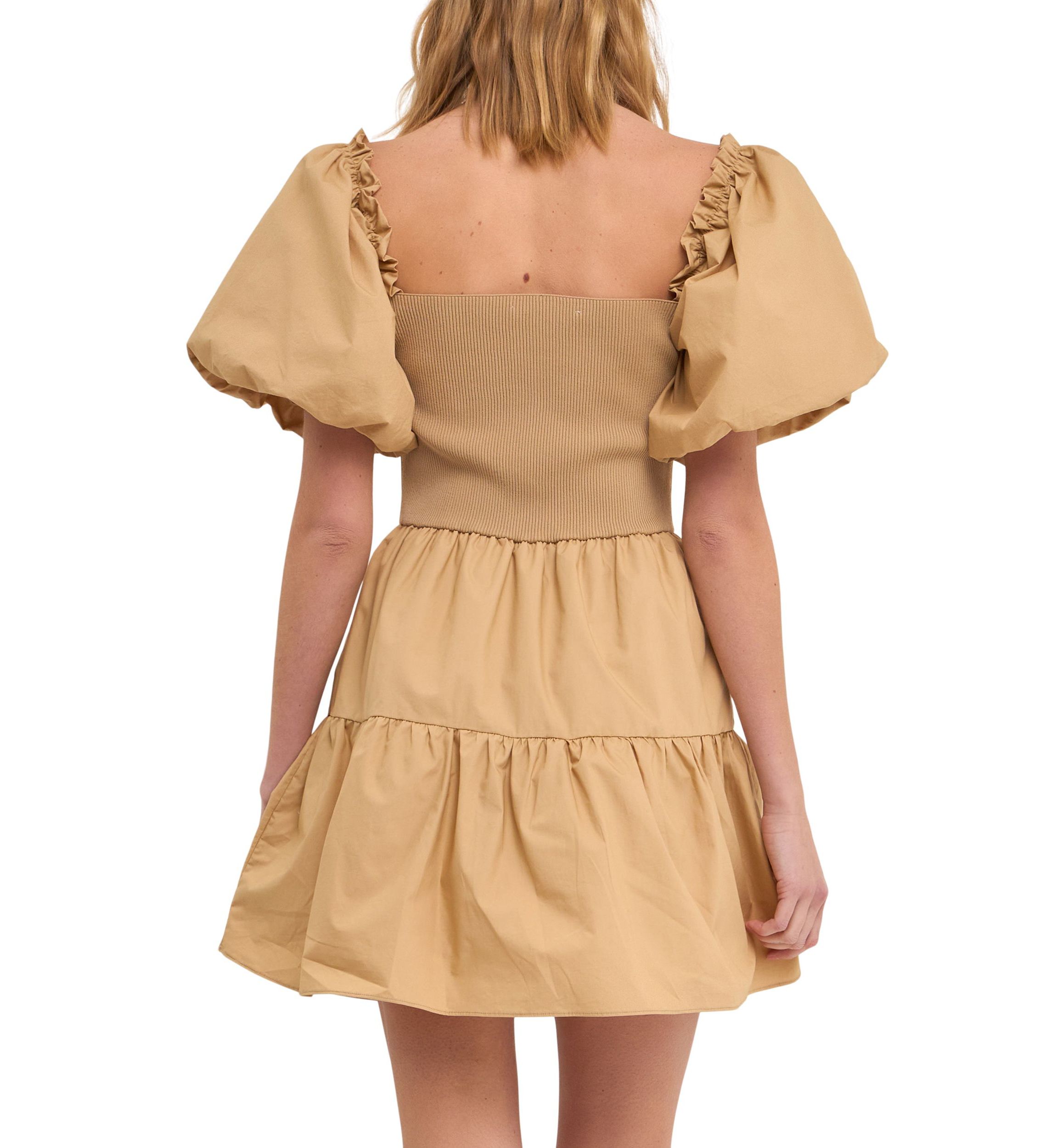 Mix media Mini Dress with Corset Detail
