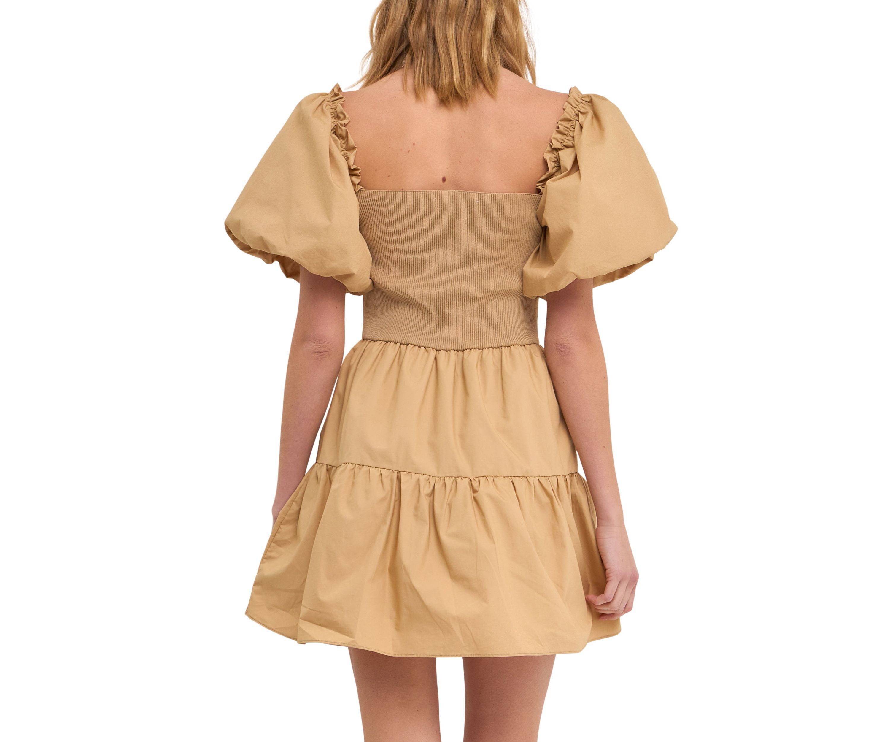 Mix media Mini Dress with Corset Detail