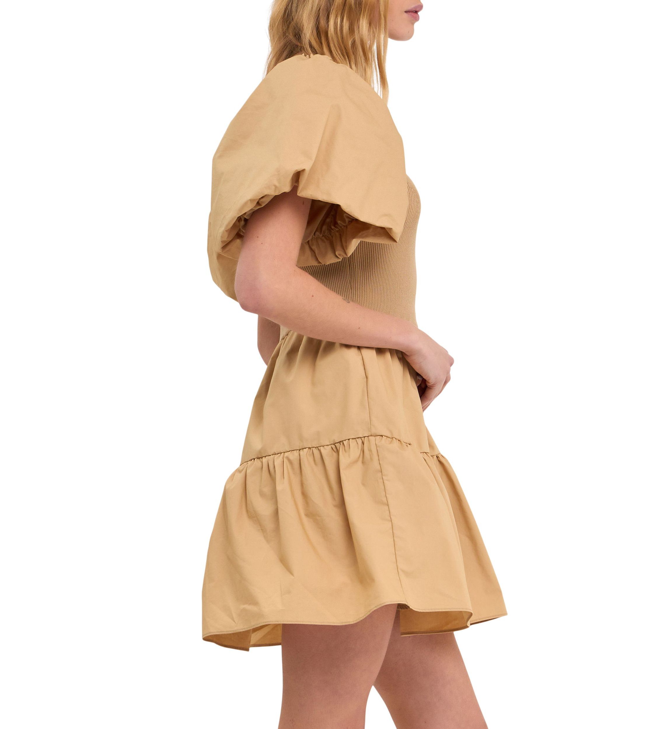 Mix media Mini Dress with Corset Detail