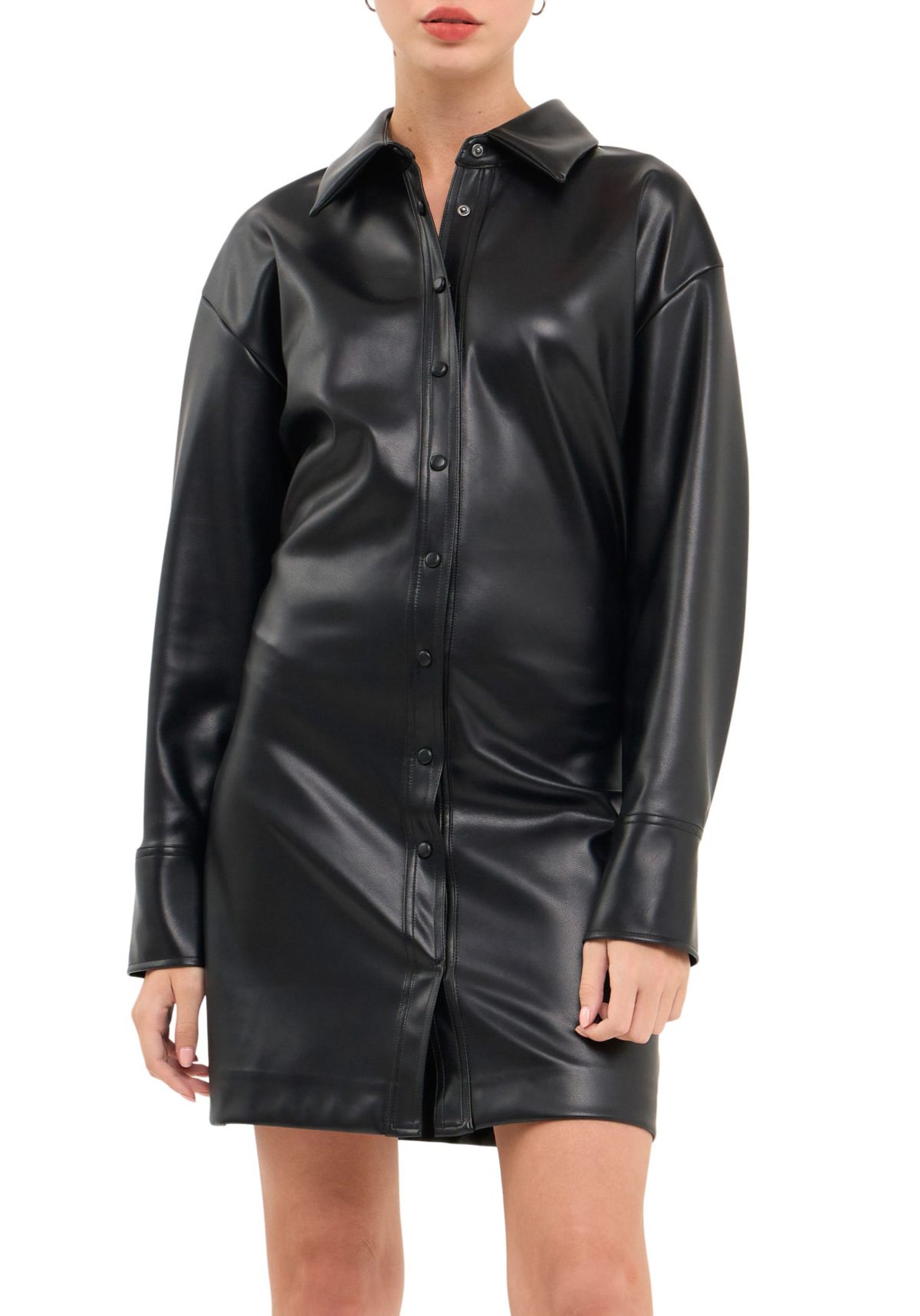 Faux Leather Mini Dress