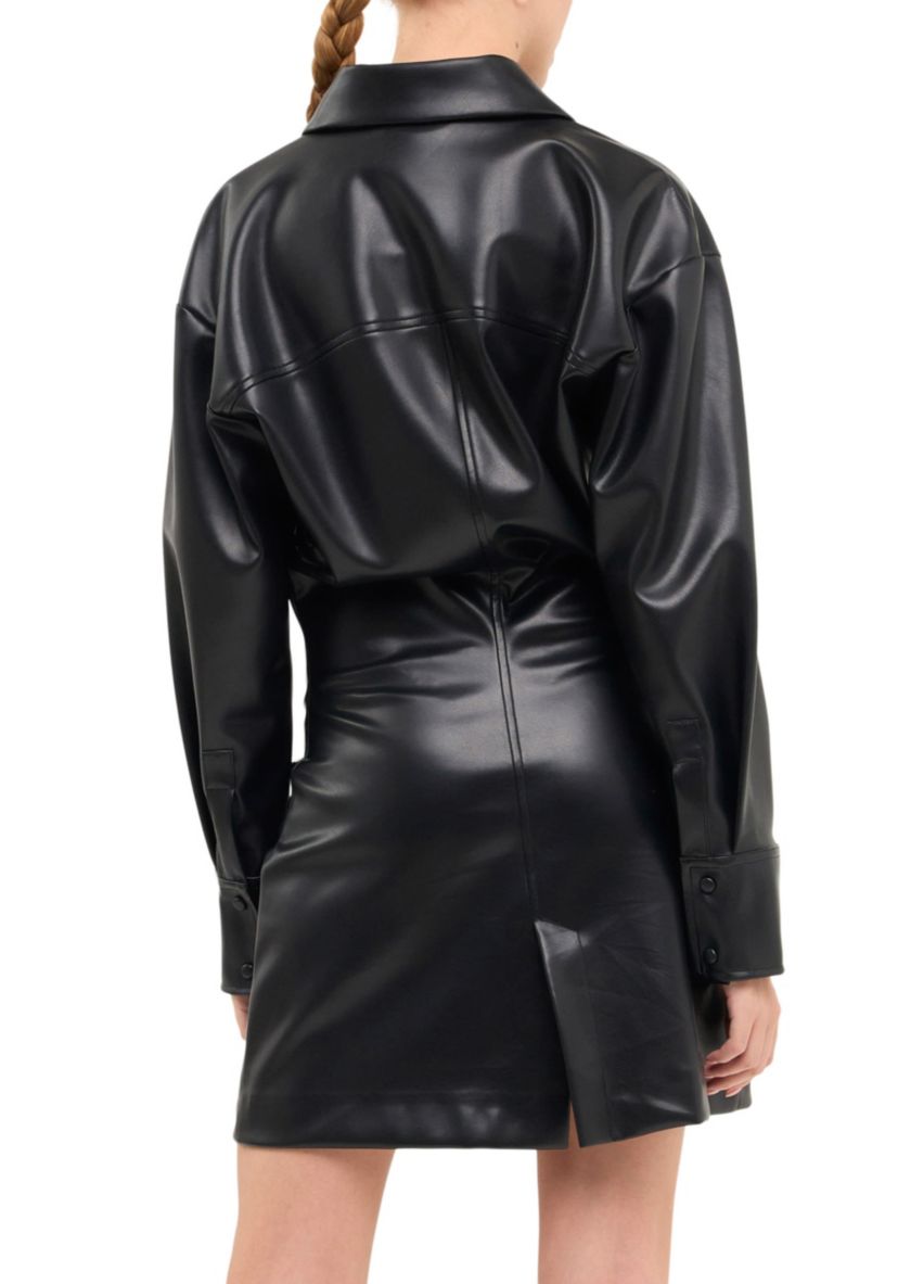 Faux Leather Mini Dress