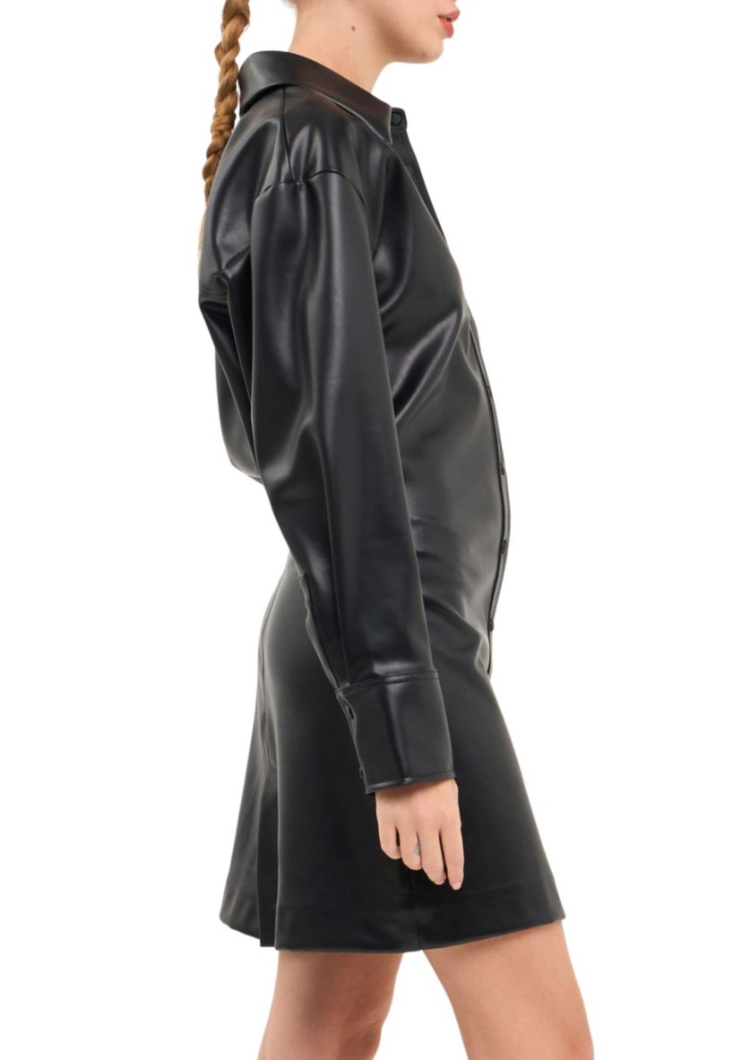 Faux Leather Mini Dress
