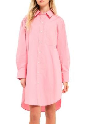 ENGLISH FACTORY Women's Classic Collared Dress Shirt, Pink, Small