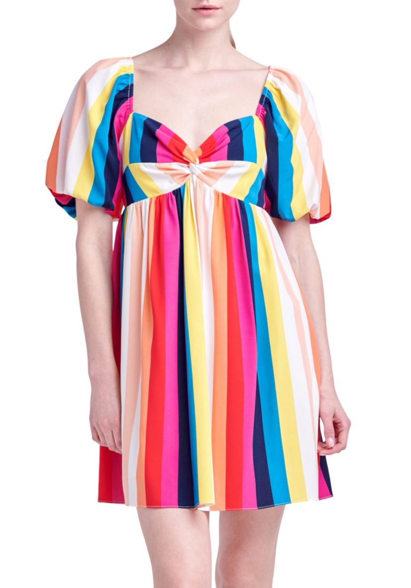 Multi Color Stripe Mini Dress