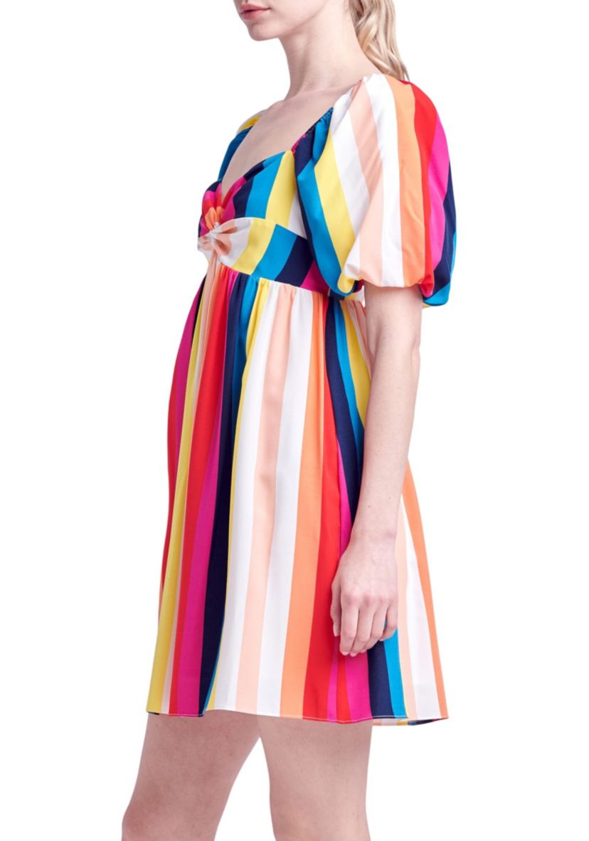 Multi Color Stripe Mini Dress