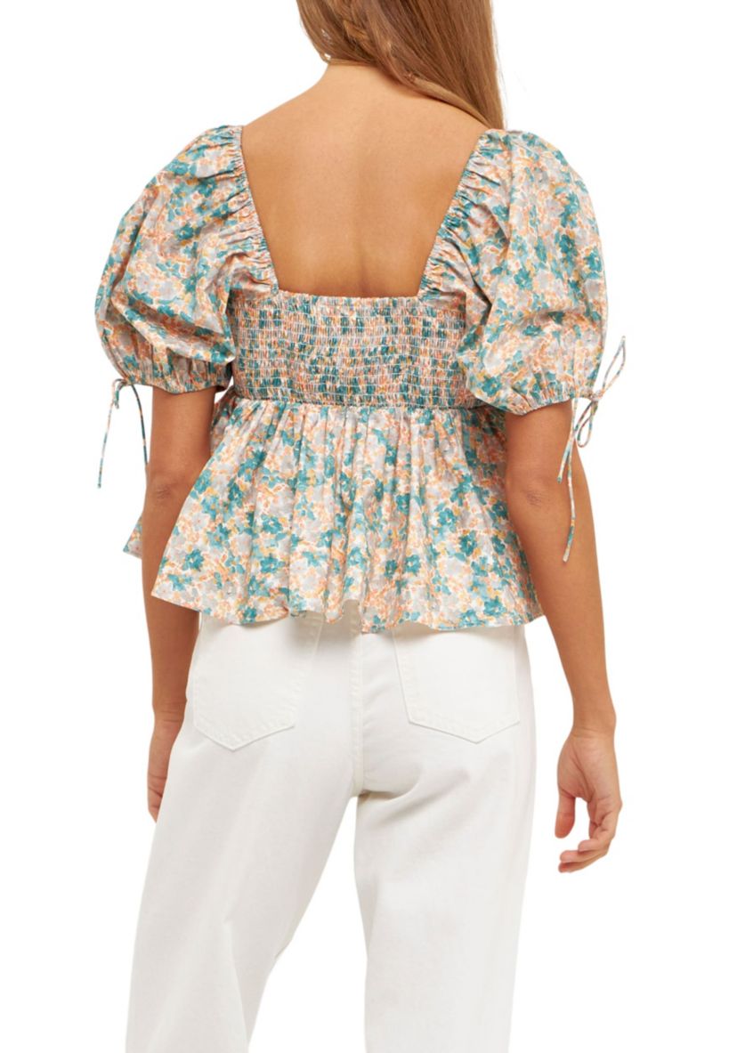 Floral Puff Sleeve Top