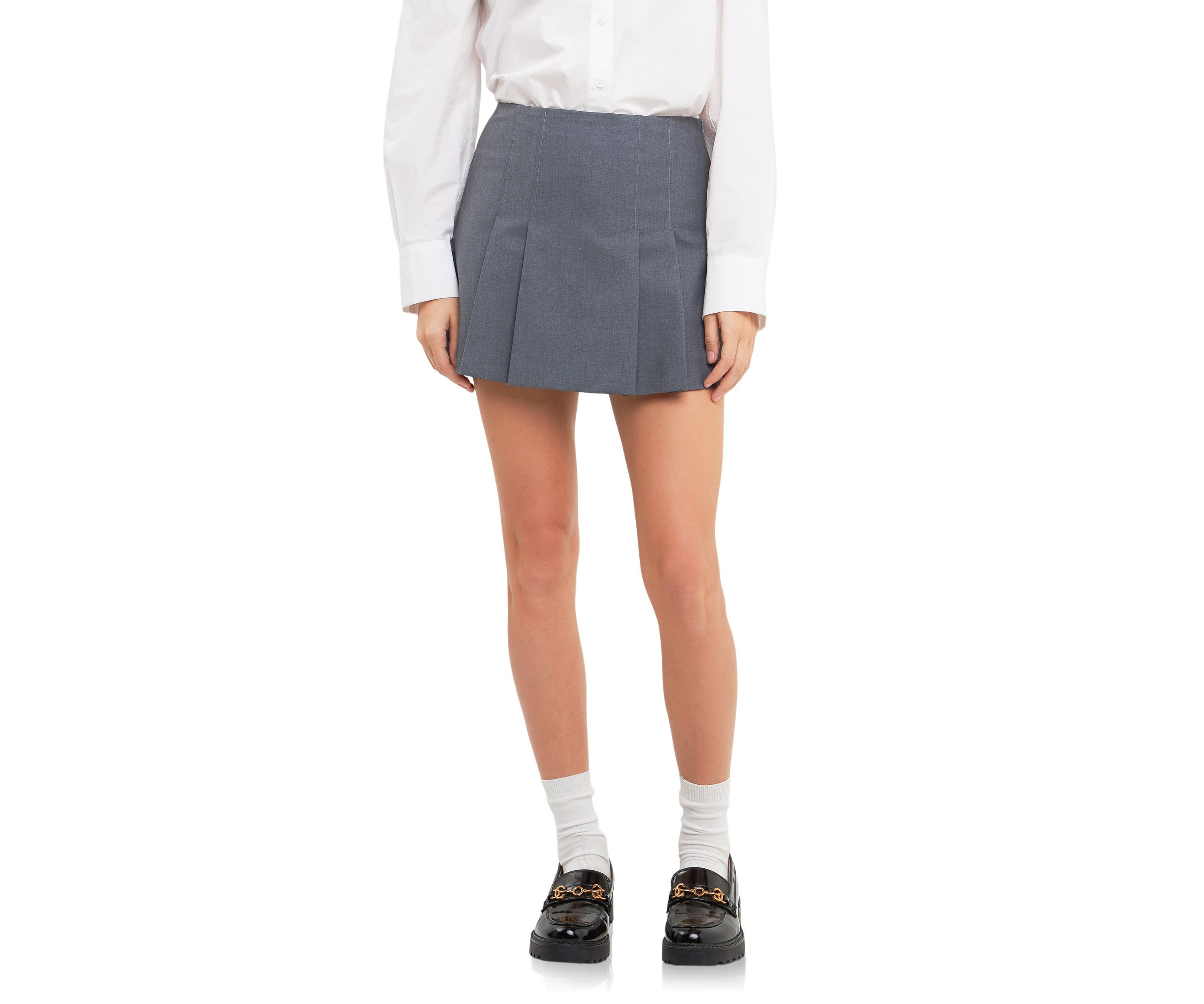 Pleated Mid Rise Skorts